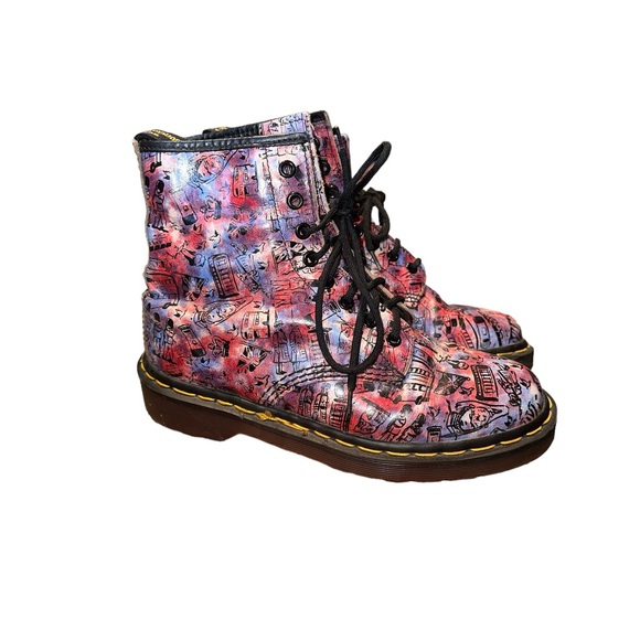 90’s rare doc martens pink London icon boots made in England size 5 uk 7 us